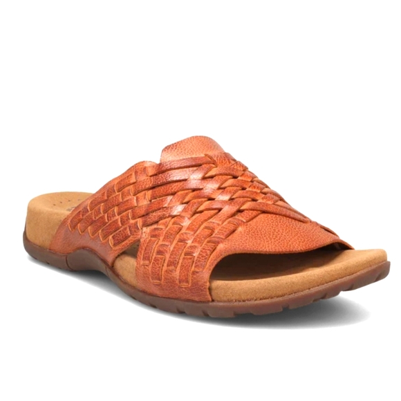 Taos Guru Women's Honey Handcrafted Weave Leather Slide Sandals Size 11 - Picture 1 of 4